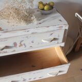 Small patinated art deco chest of drawers