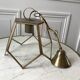 Brass pendant lamp and graphic gilded glass 60s-70s