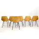 Pierre Guariche set of 6 Tonneau chairs, Steiner, 1960.