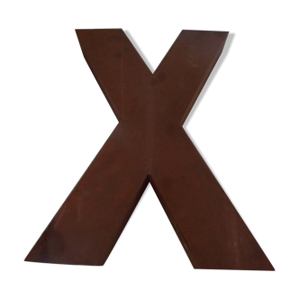 Vintage metal sign letter "X"