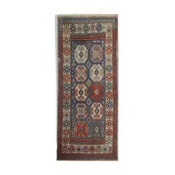 Tapis antique caucasien de Kazak de l’Azerbaïdjan des années 1900- 117x240cm