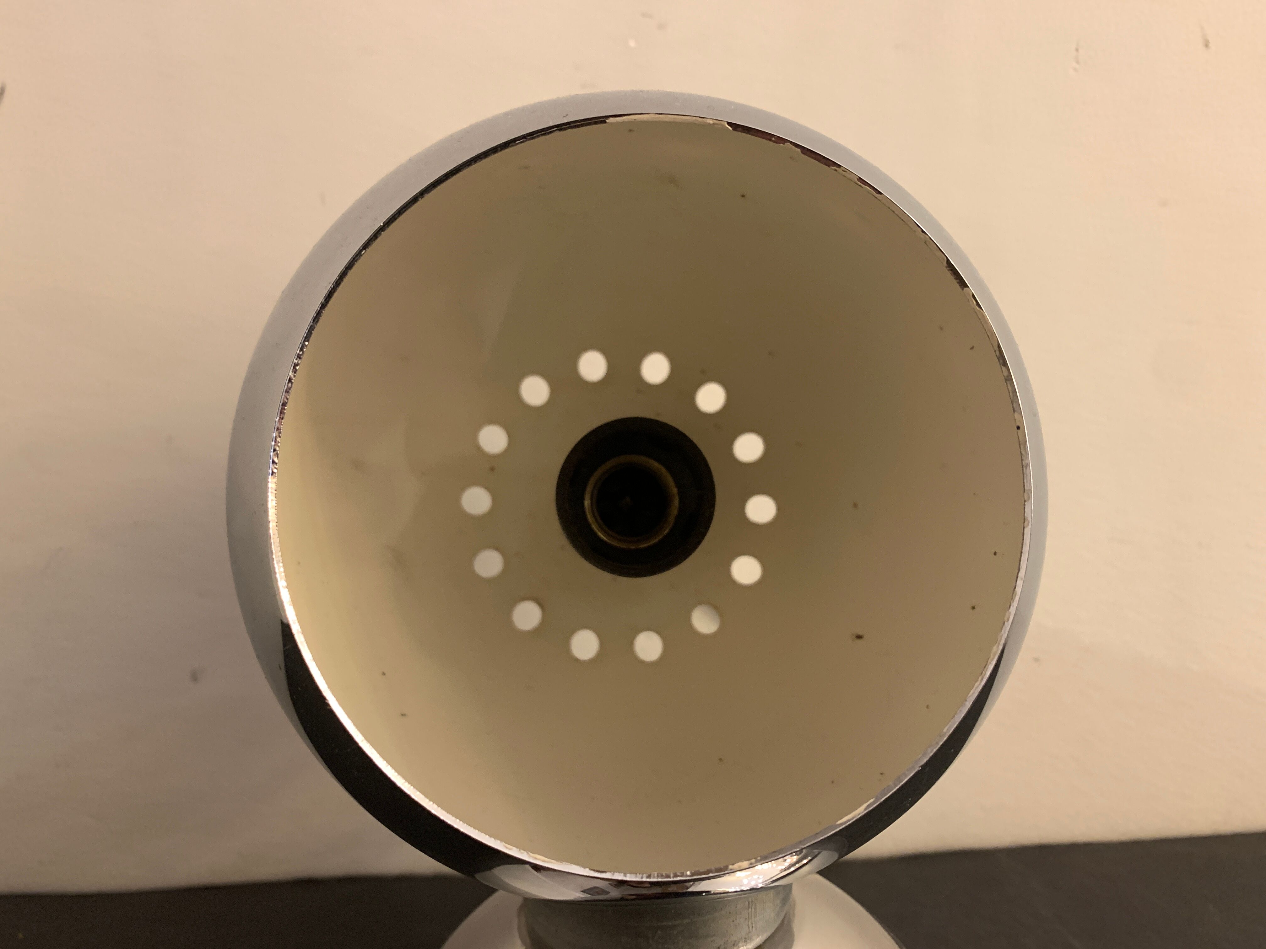 Chrome eyeball lamp, Italian design Goffredo Reggiani, 1970