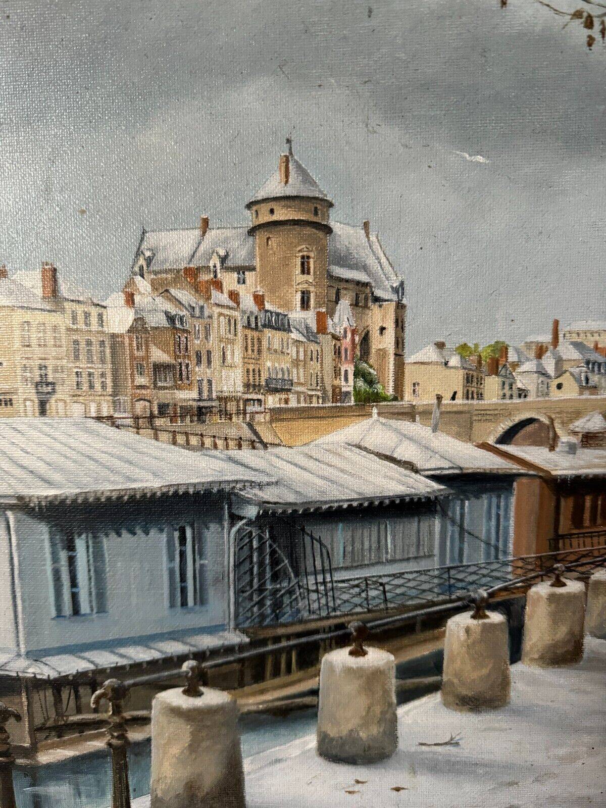 Oil on canvas by Lucien Cormier The Washhouse Boats Nantes 2009