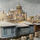 Oil on canvas by Lucien Cormier The Washhouse Boats Nantes 2009