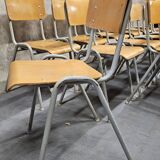 Lot of 18 vintage stackable bistro chairs 1970