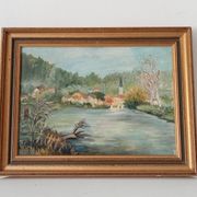 Old painting oil on canvas signed J.V.