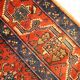 Handwoven rust wool carpet square oriental area rug - 134x136cm