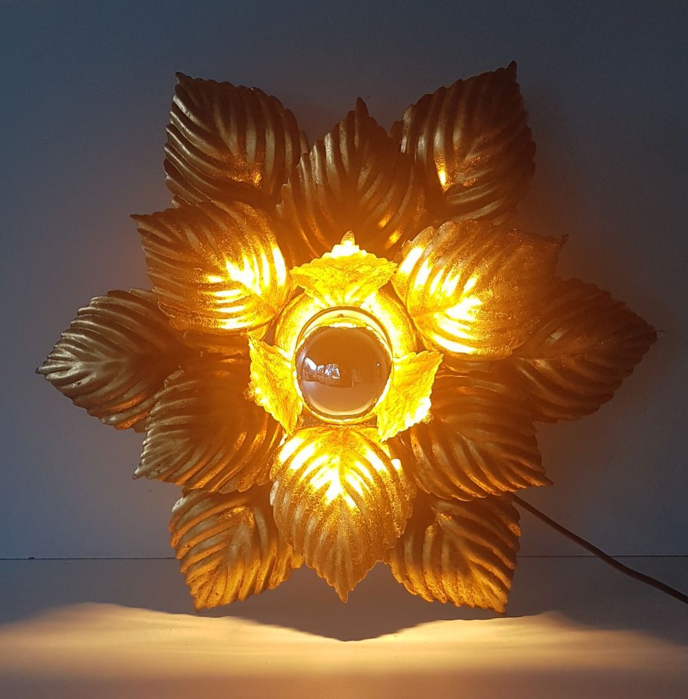 Golden metal flower ceiling Masca 40 cm