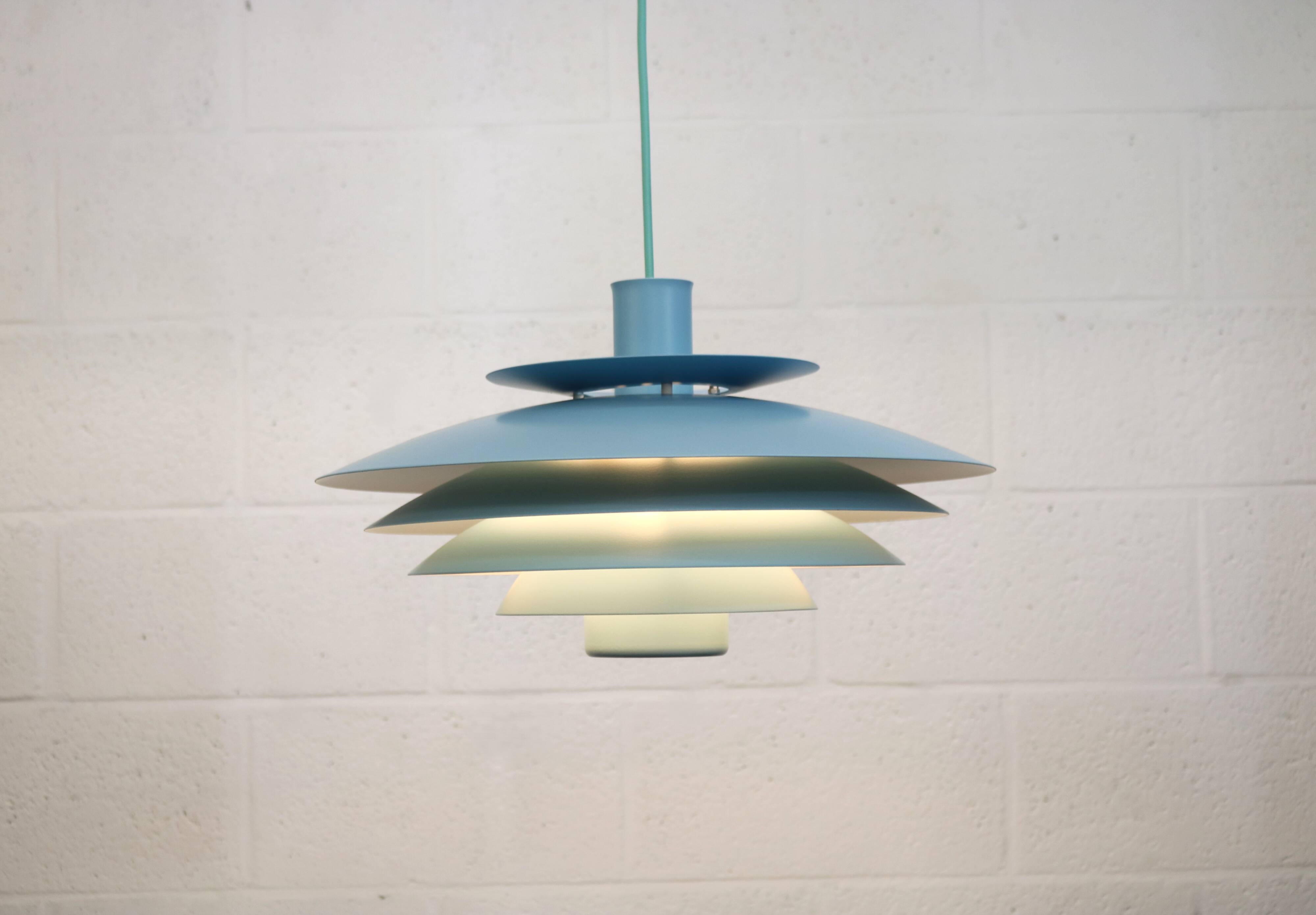 Unique blue colored Nordic Pendant Lamp by Form Light model 52610, Denmark