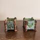Antique Cache Pot Planter Barbotine Earthenware Enamelled Majolica