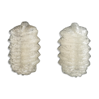 Pair of Erco glass wall lamps