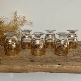 6 verres à liqueur dorés