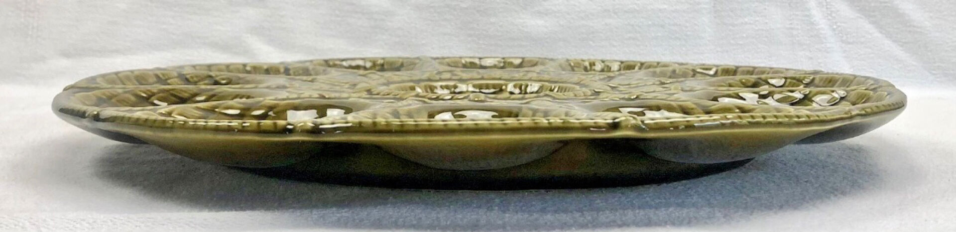 Antique oyster plate barbotine Sarreguemines