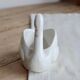 Vintage white porcelain swan cache-pot