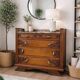 Art Deco chest of drawers, marble top, solid oak, dressing table