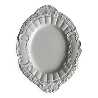 Antique white ceramic dish, made in Italy.