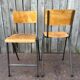 Industrial high stool Toupie in wood and metal, 1960s