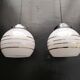 Pair of opaline pendant lights
