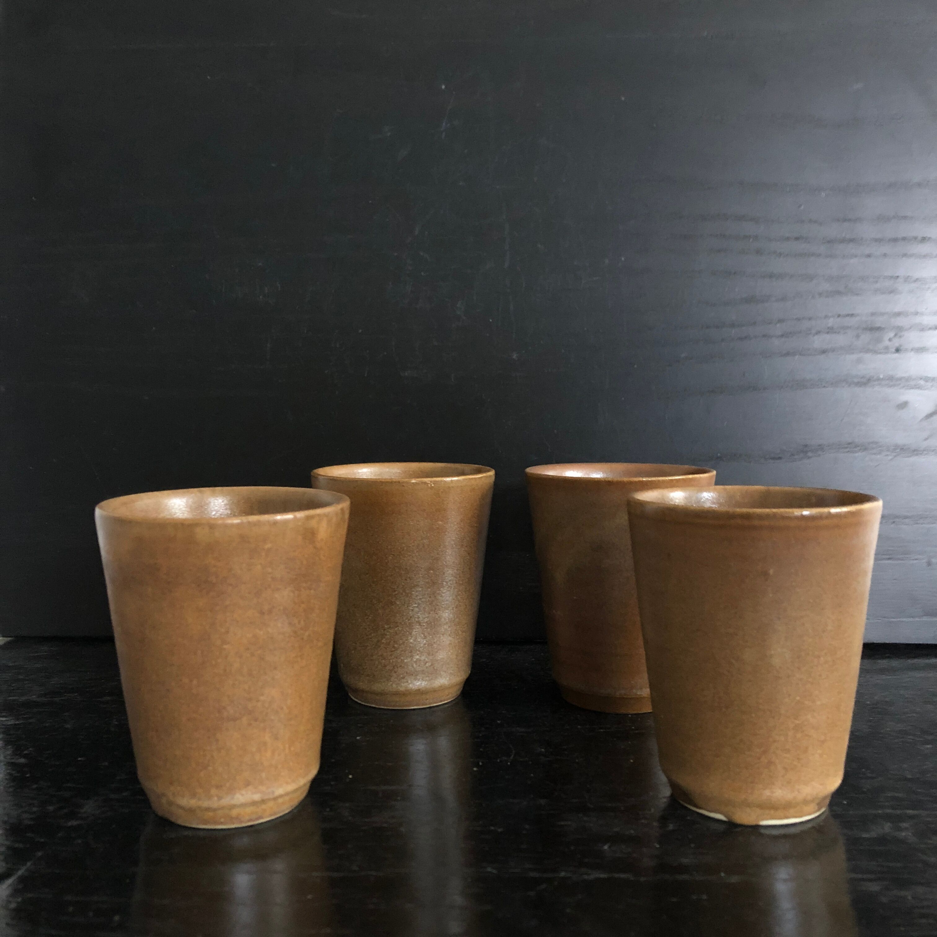 4 stoneware glass