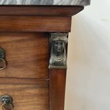 Empire period chest of drawers in mahogany and veneer, 19th century