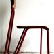 Rare pair of chairs in red tubular metal and wood  Vintage 1960