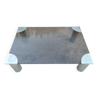 Chrome and smoked glass coffee table, 1960s design