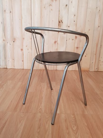 Chaise de bureau en inox vintage