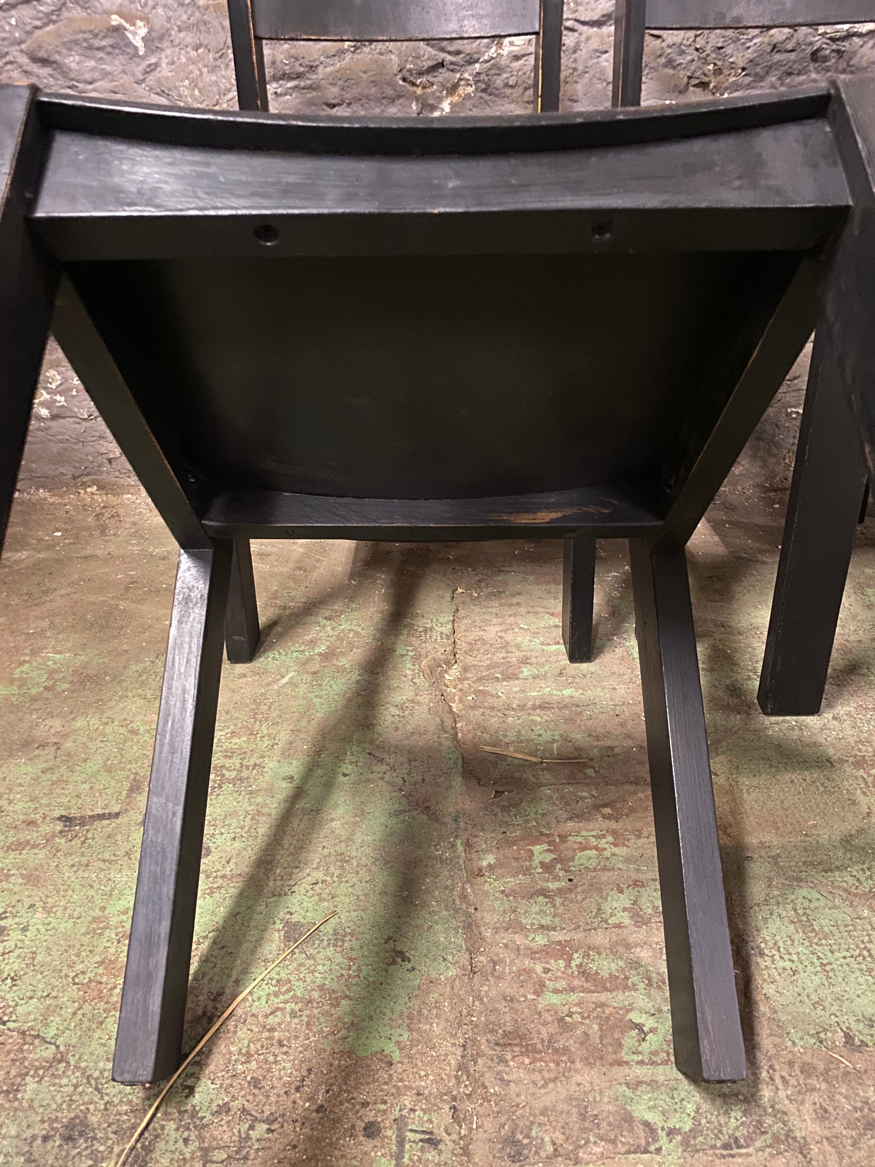 6 vintage chairs circa 1960 patinated black