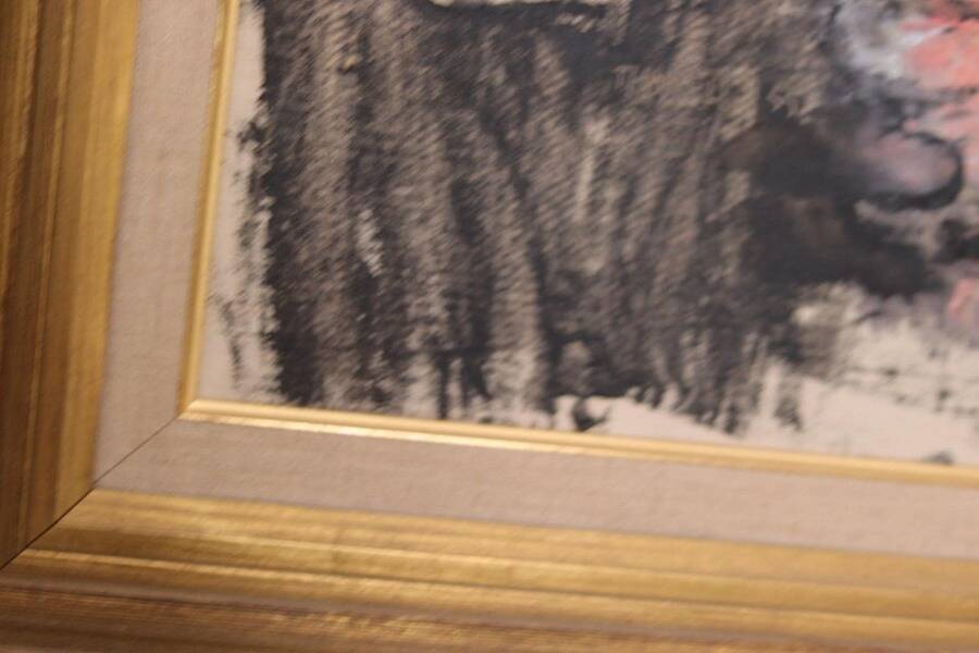 Original XL Swedish oil on canvas – portrait by Pär Thorell – dated 1955 – vintage & framed – 93 × 76 cm