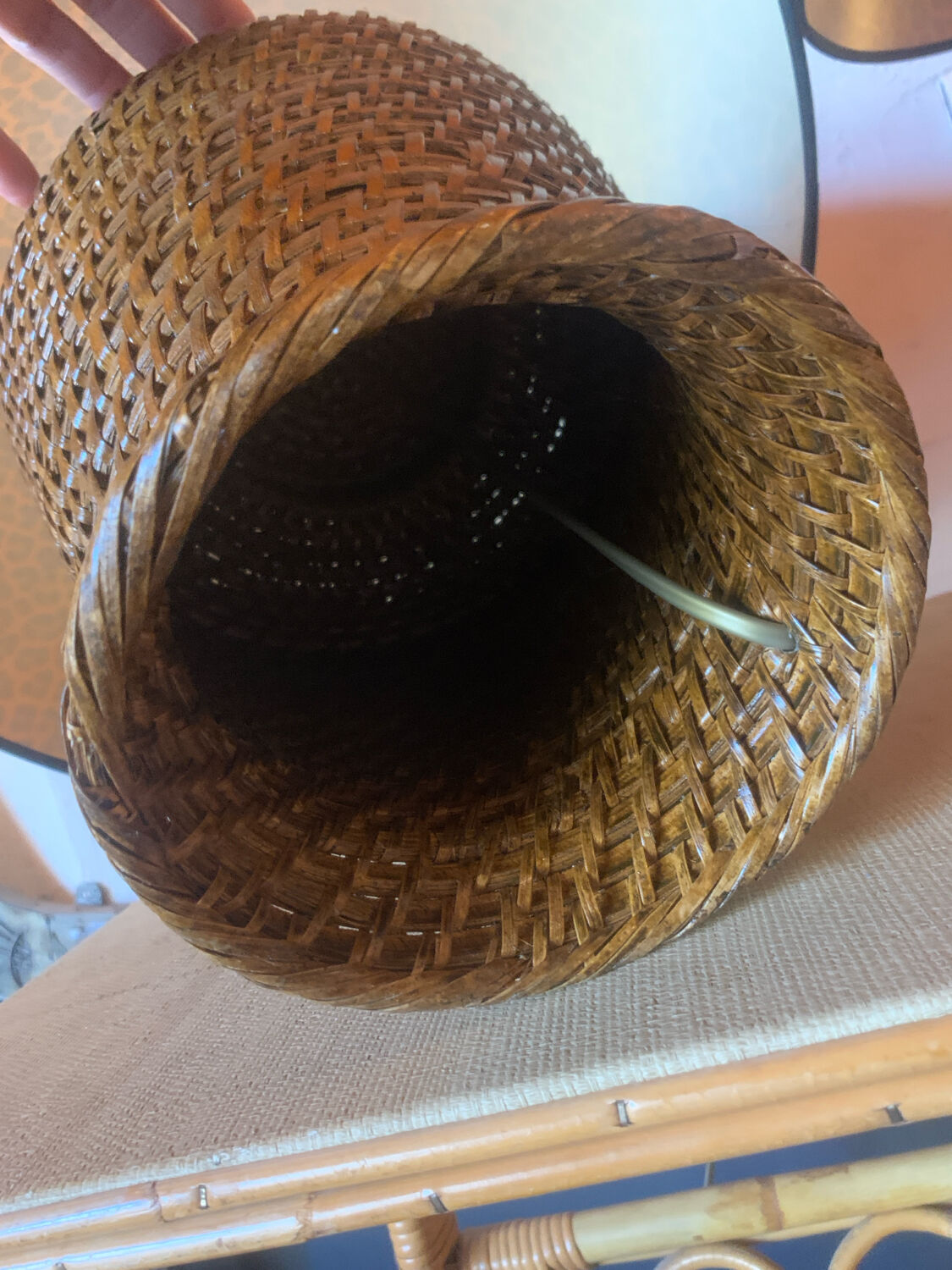 Paire de lampes osier