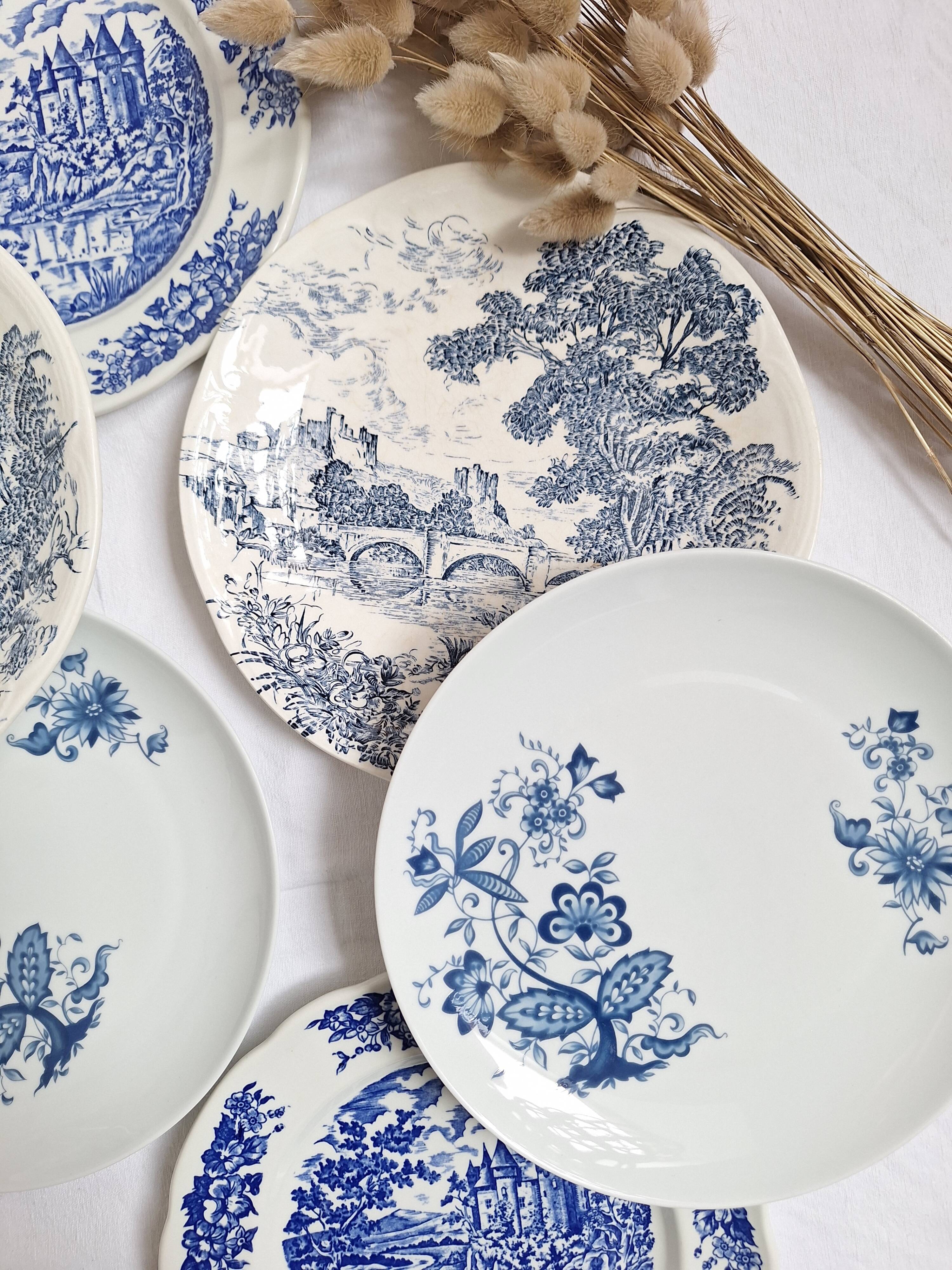 Vintage blue dinner plates