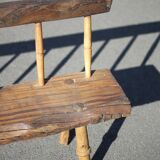 Large vintage wooden bench, old wooden bench, handcrafted bench, brutalist, entrance hall