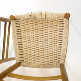 Trio of wooden chairs and rope, Italy, 1950s