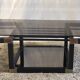 Designer coffee table in metal and smoked glass, 70s-80s