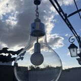70s design smoked glass chandelier