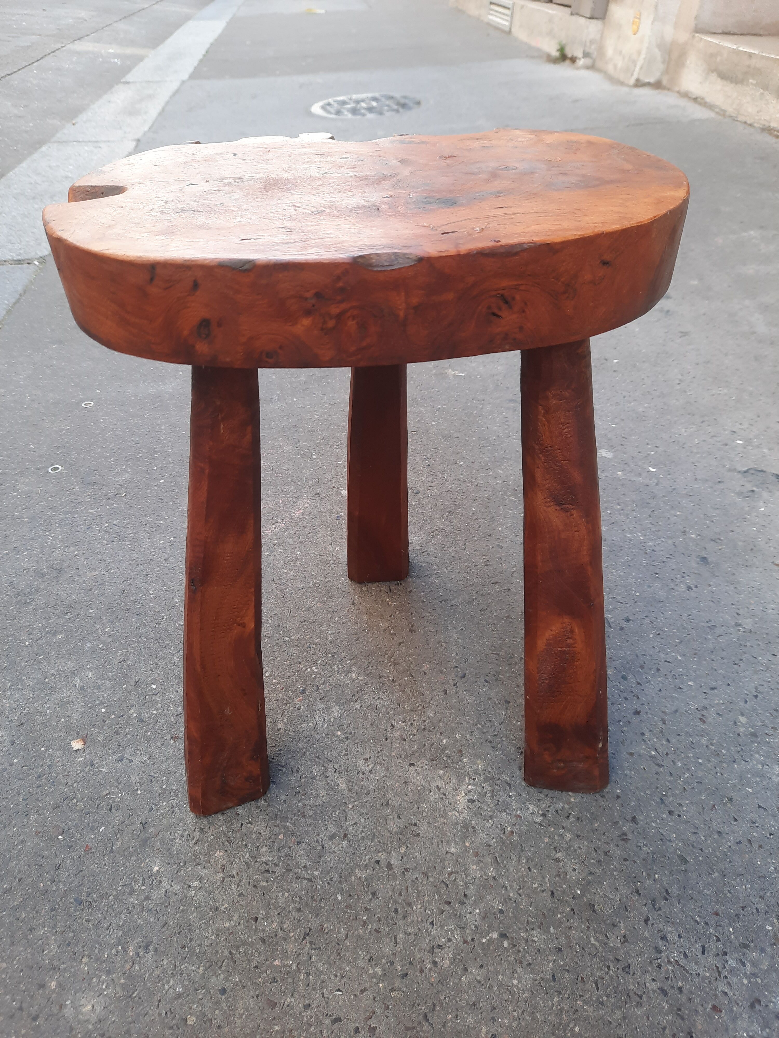 Brutalist style tripod stool