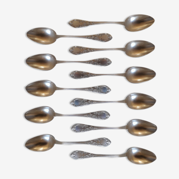 Ménagère de 11 petites cuillères en métal argenté SFAM - Modèle Louis XVI