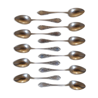 Housewife of 11 small silver metal spoons SFAM - Louis XVI model