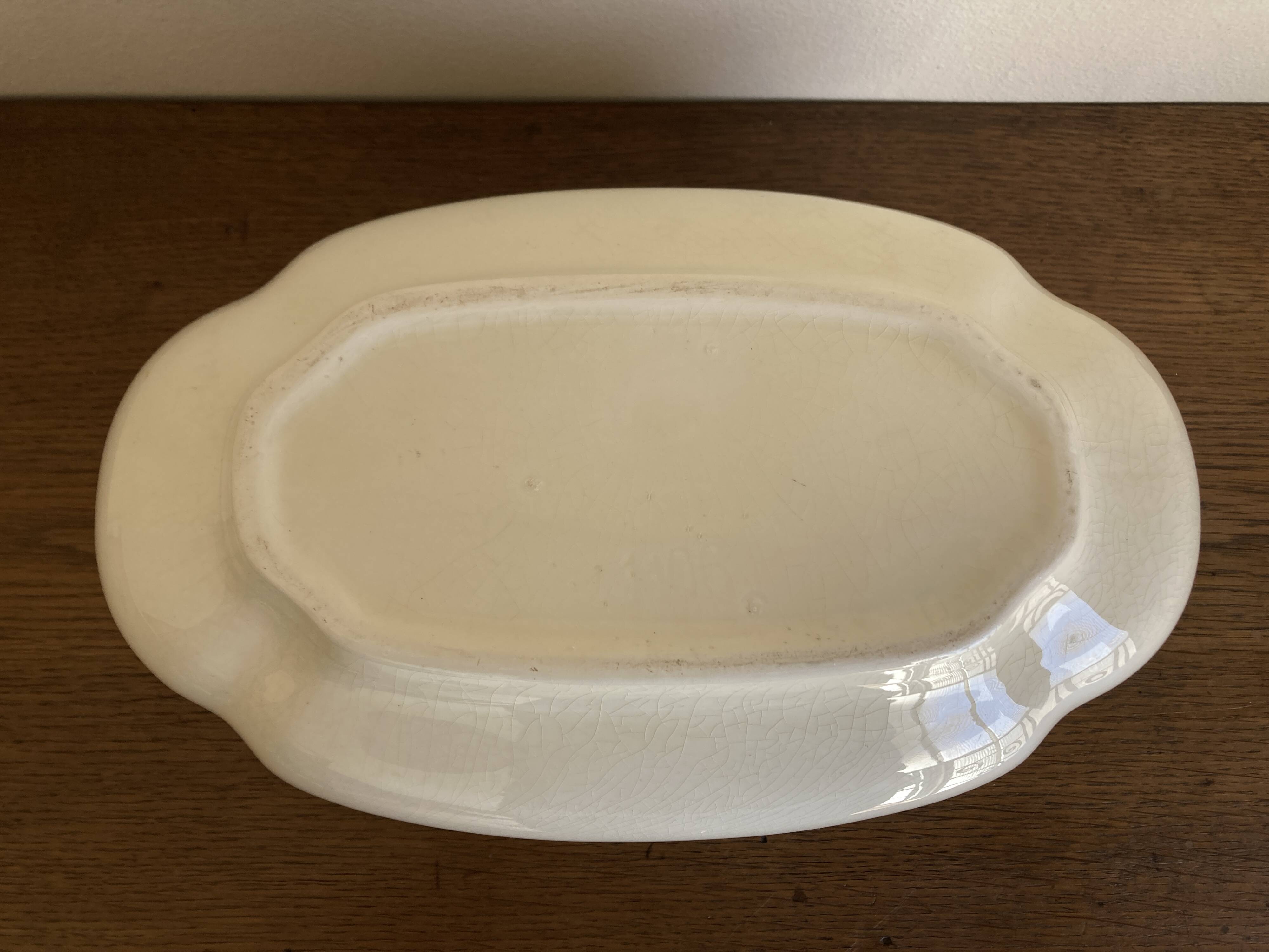 Neo-classical planter in ivory earthenware with XXL gadroons, 1950s