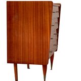 Vintage varnished teak chest of drawers 1970