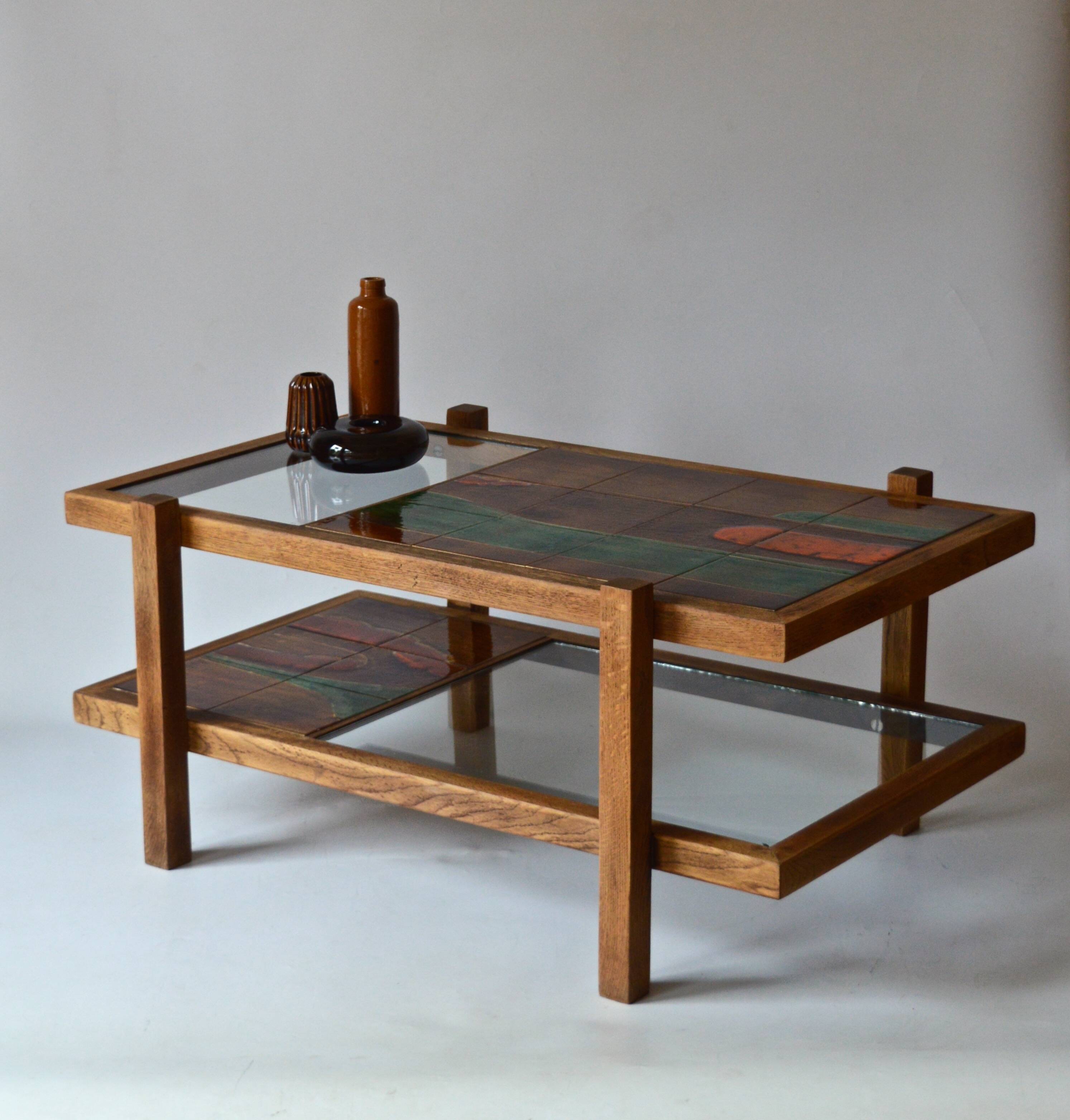 ceramic and glass coffee table