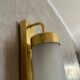 Brass and glass wall lamp