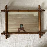 Antique wooden mirror turned bamboo style