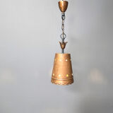 Brutalist copper pendant light, 1970s