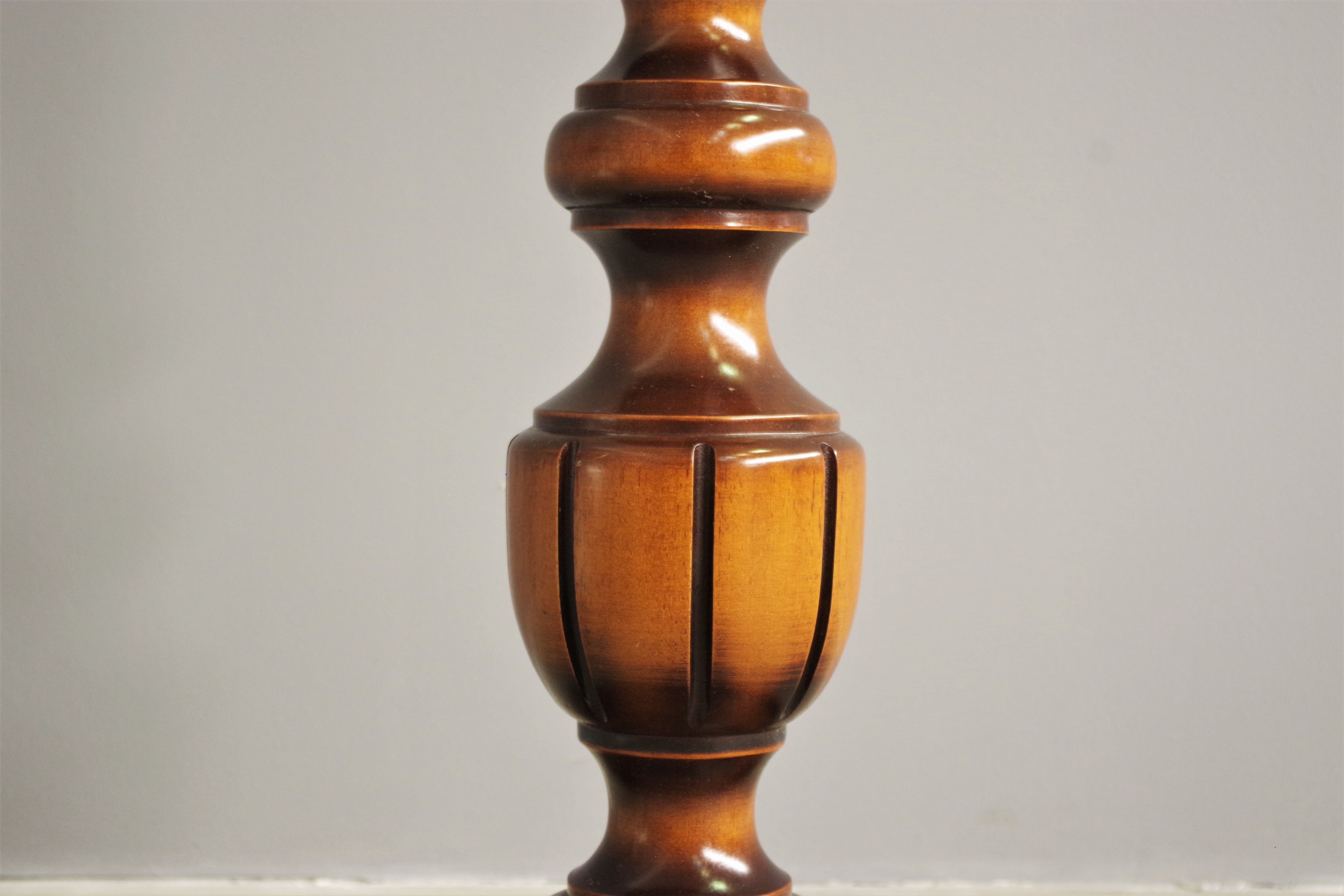 Column hanger in walnut turned beech, 1970s