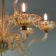 Venetian chandelier in gilded murano glass, 6 arms of light