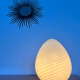 Old Ridged Glass Egg Lamp Design Vetri Murano vintage egg