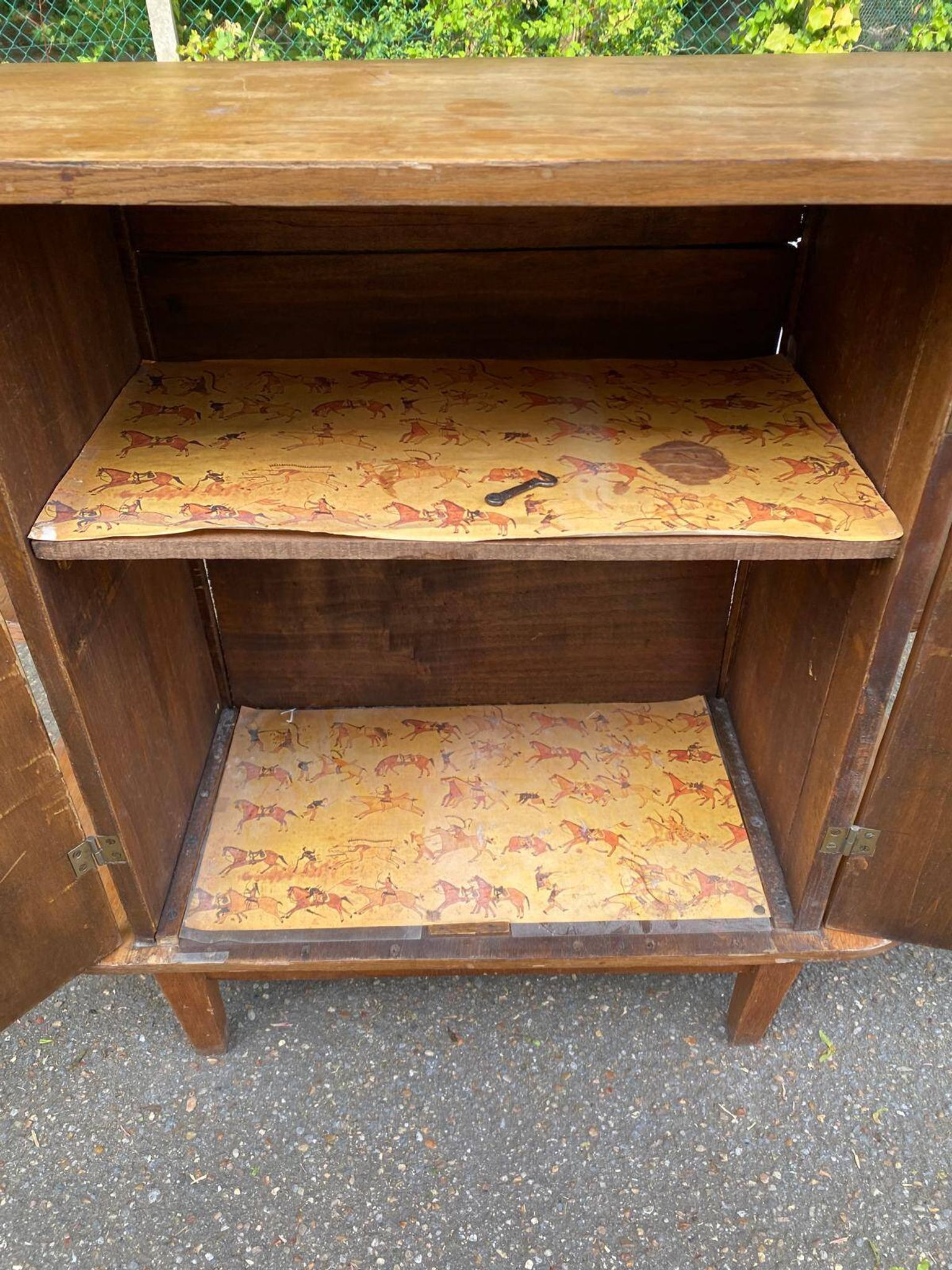 Art Deco bar cabinet from the 1950s in wood.
