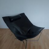 Fauteuils lounges semana en cuir noir en acier par David weeks.