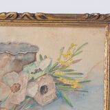 Watercolor white flowers